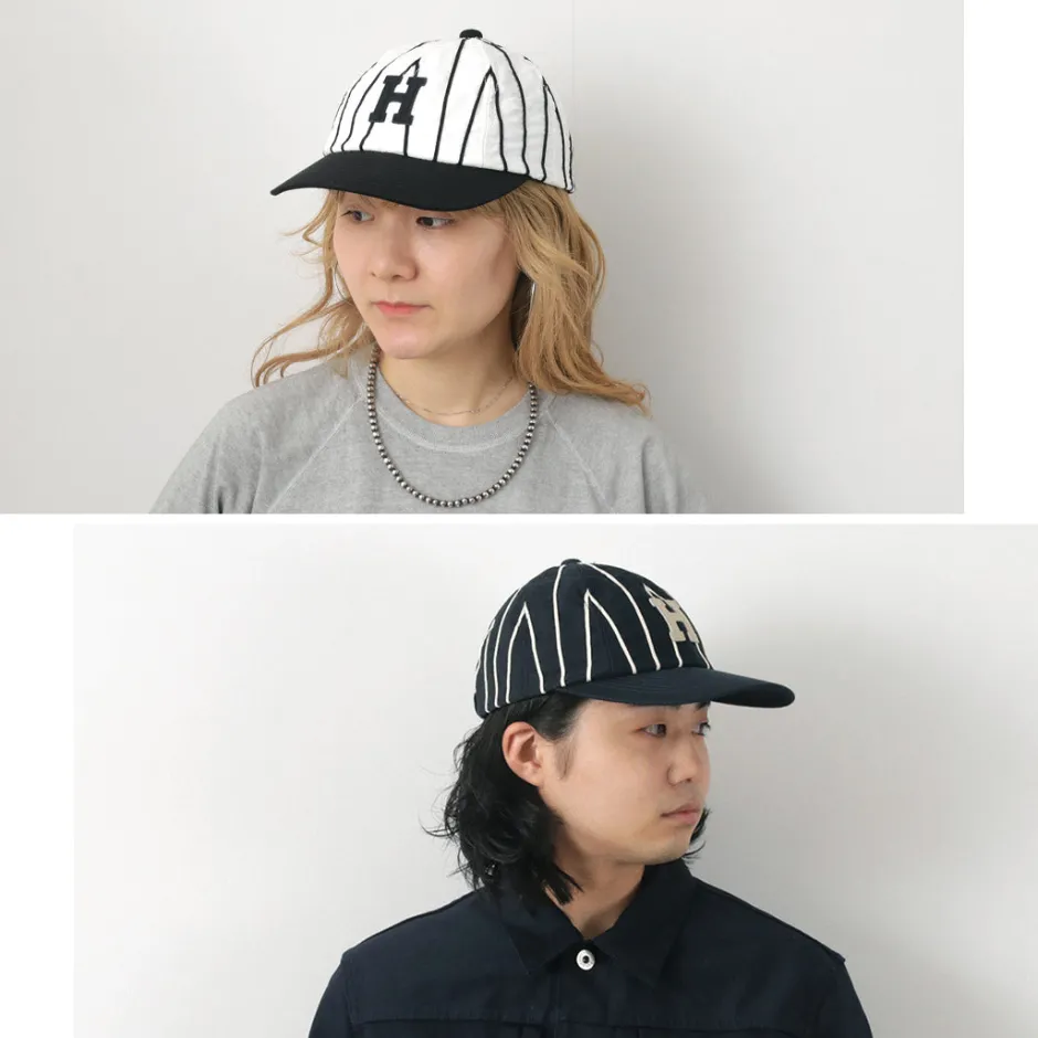 Hats^HICOSAKA / Striped 8 Panel Logo Cap