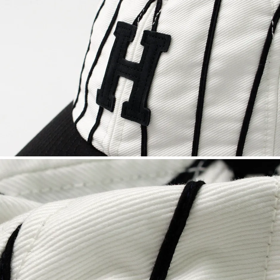 Hats^HICOSAKA / Striped 8 Panel Logo Cap