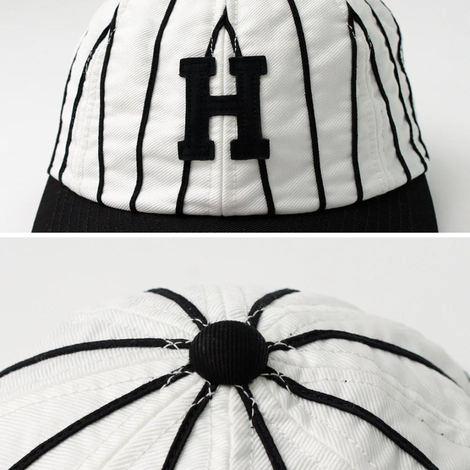 Hats^HICOSAKA / Striped 8 Panel Logo Cap