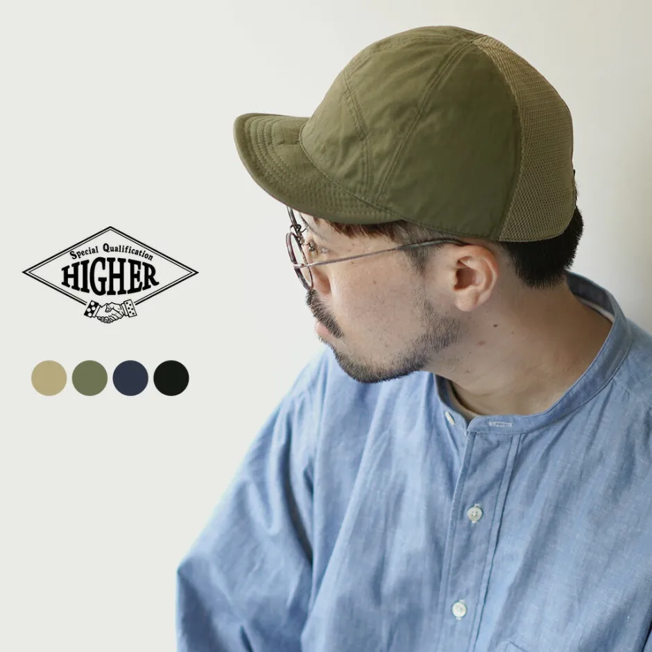 Hats^HIGHER / Cotton Nylon Ripstop 7 Panel Mesh Cap