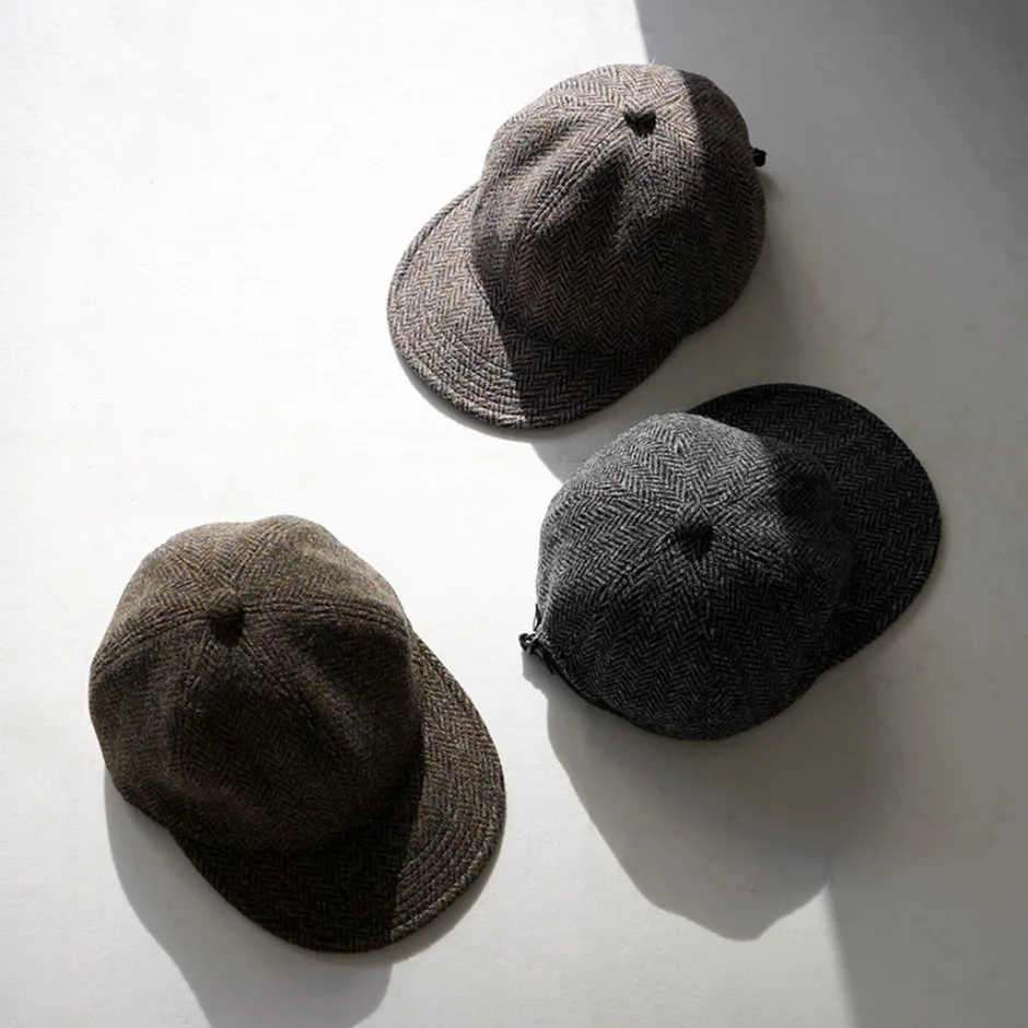 Hats^HIGHER / Harris Tweed Herringbone Cap HT24035