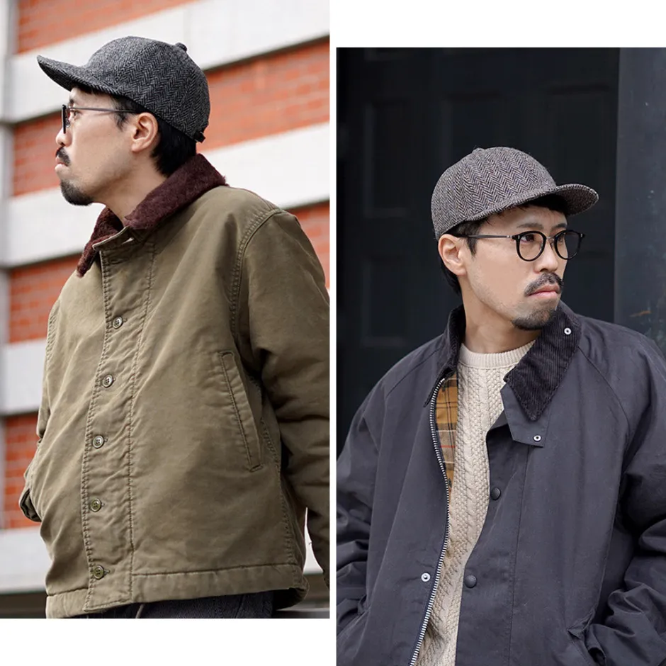 Hats^HIGHER / Harris Tweed Herringbone Cap HT24035