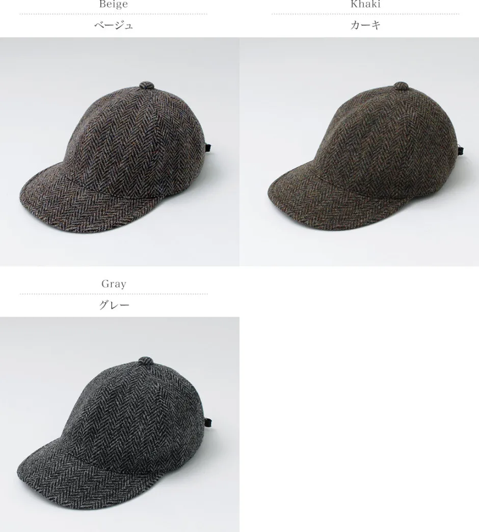 Hats^HIGHER / Harris Tweed Herringbone Cap HT24035