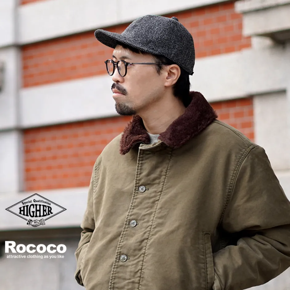Hats^HIGHER / Harris Tweed Herringbone Cap HT24035