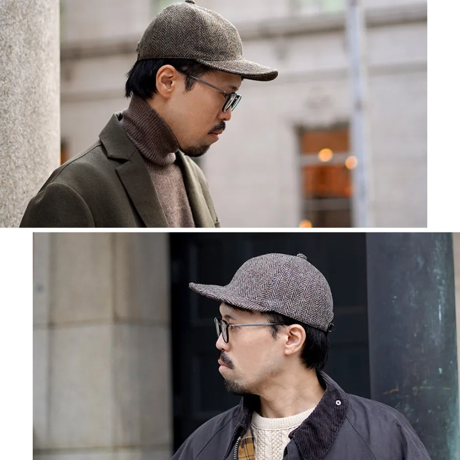 Hats^HIGHER / Harris Tweed Herringbone Cap HT24035