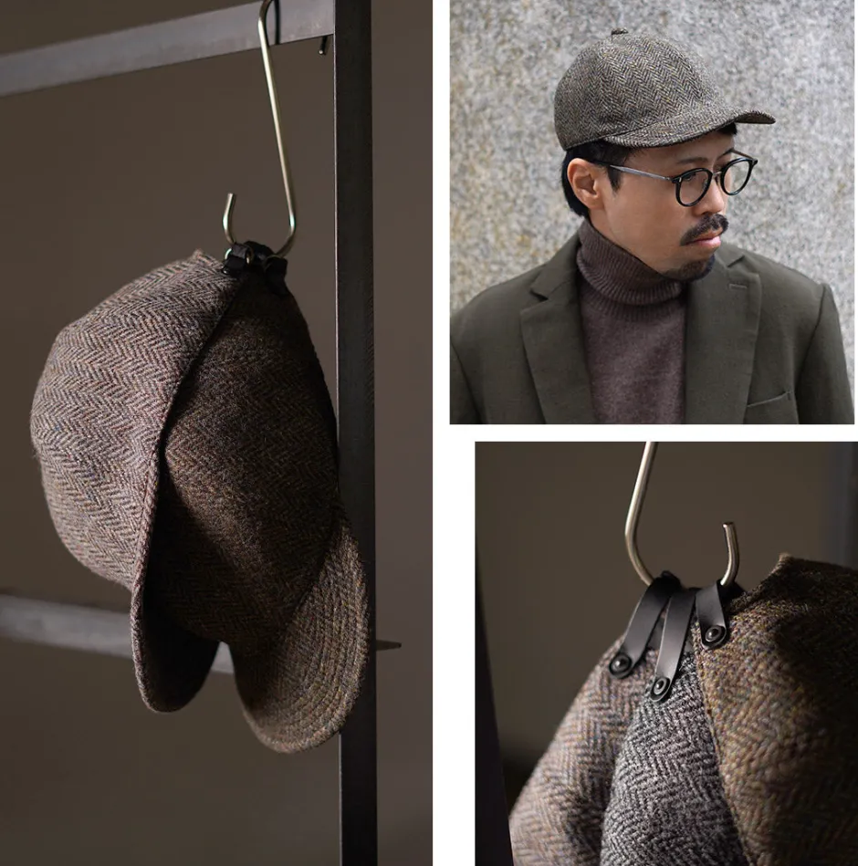 Hats^HIGHER / Harris Tweed Herringbone Cap HT24035