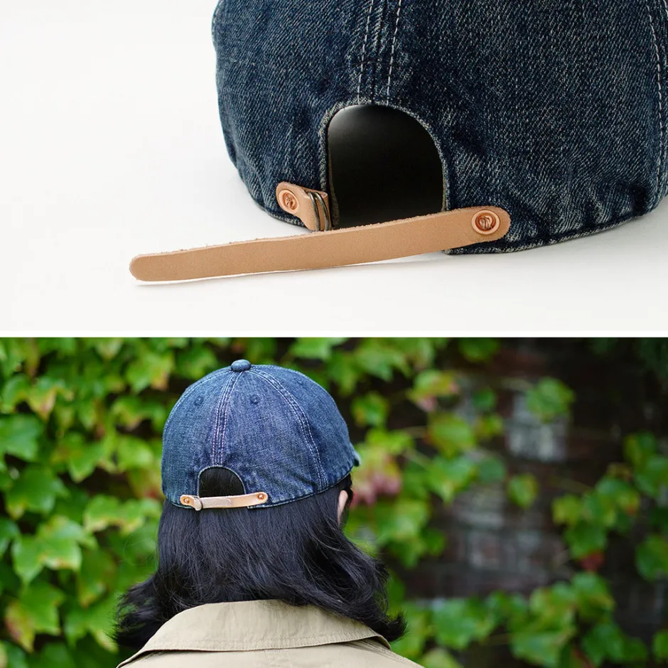 Hats^HIGHER / Selvage denim cap with initials badge