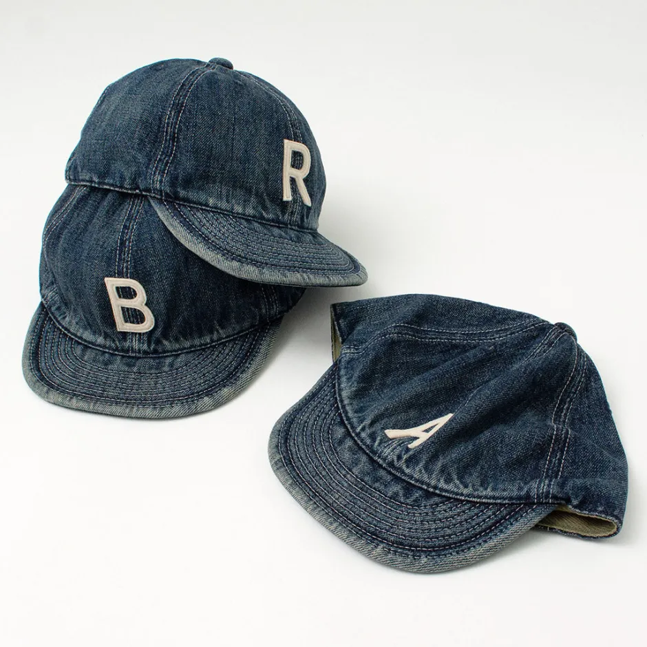 Hats^HIGHER / Selvage denim cap with initials badge
