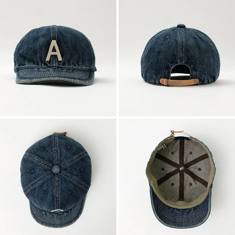 Hats^HIGHER / Selvage denim cap with initials badge