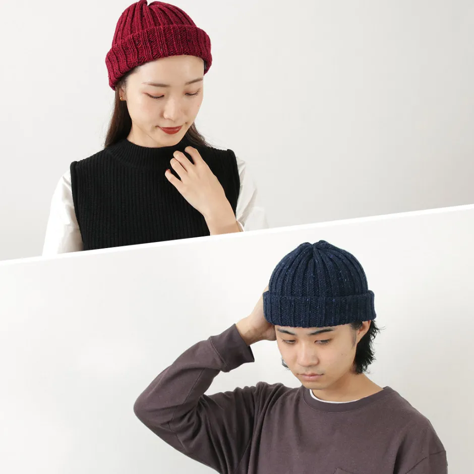 Hats^HIGHLAND 2000 / BW nep wool 2ÁE bobby cap (double turn-up)