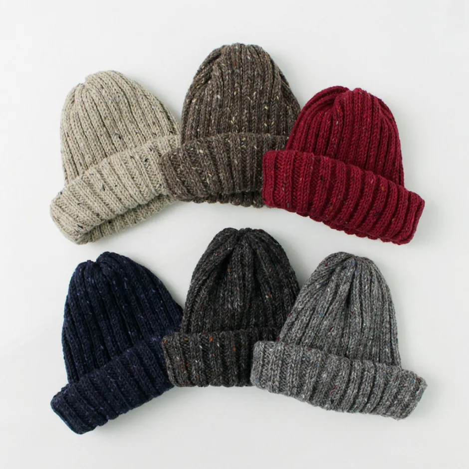 Hats^HIGHLAND 2000 / BW nep wool 2ÁE bobby cap (double turn-up)