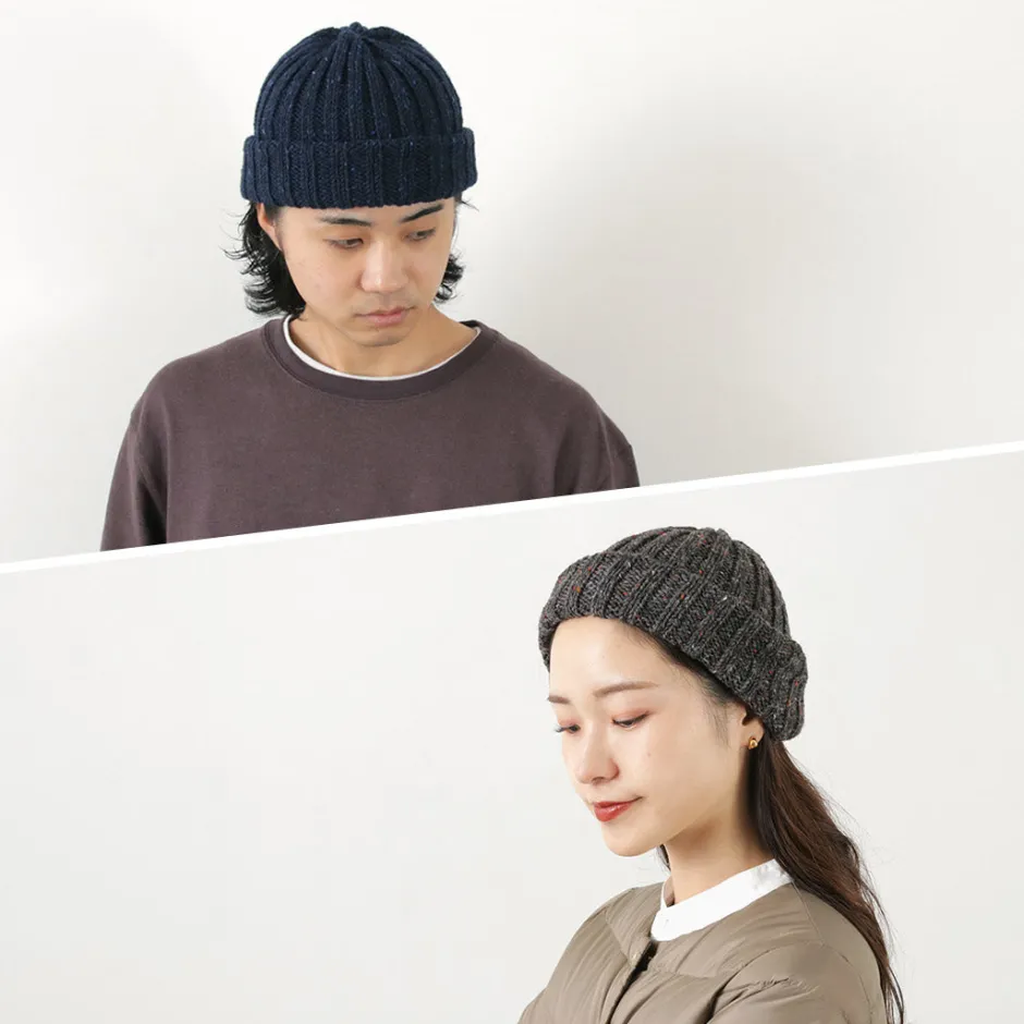 Hats^HIGHLAND 2000 / BW nep wool 2ÁE bobby cap (double turn-up)