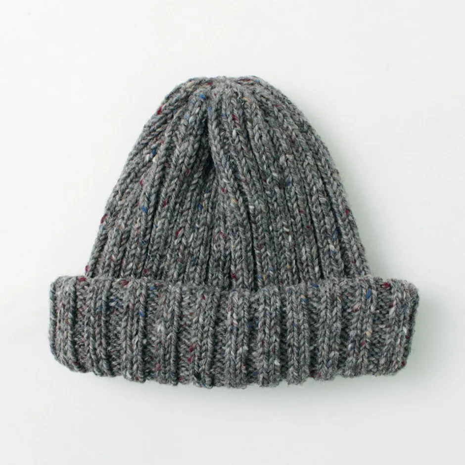 Hats^HIGHLAND 2000 / BW nep wool 2ÁE bobby cap (double turn-up)