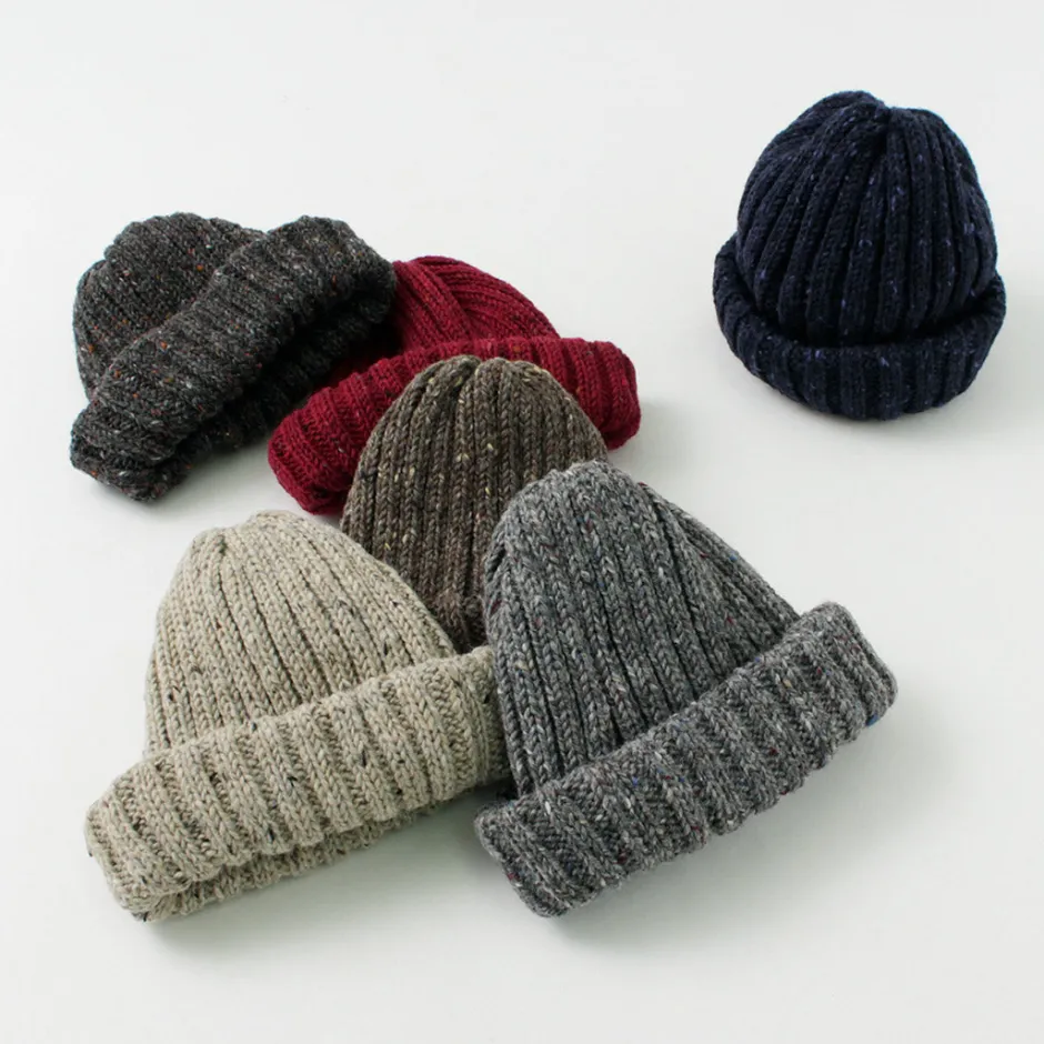 Hats^HIGHLAND 2000 / BW nep wool 2ÁE bobby cap (double turn-up)