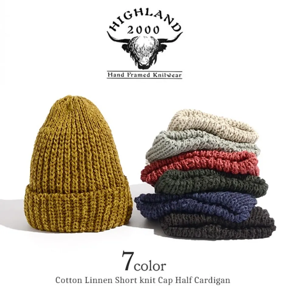 Hats^HIGHLAND 2000 / Cotton Linen Short Knitsted Cap