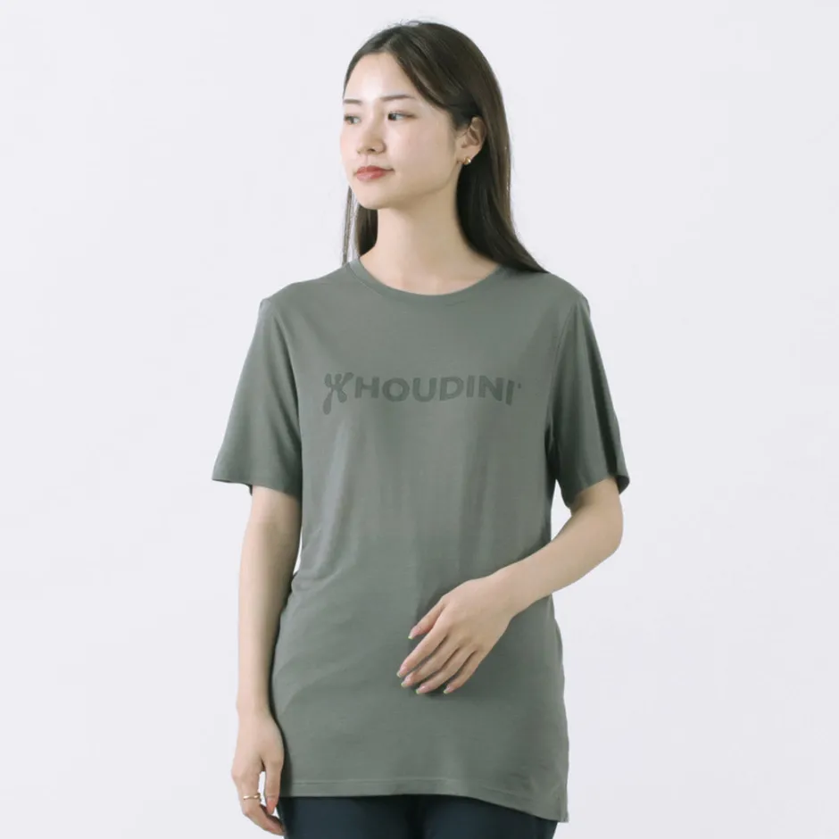 T-Shirts^HOUDINI / Tree Tee Drawing logo /wood pulp T-shirt