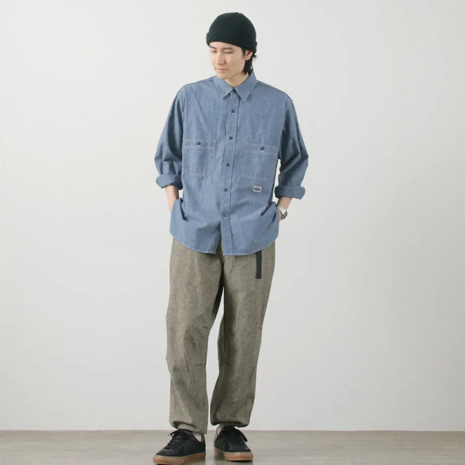 Shirts^ILL ONE EIGHTY / Chambray Work Shirt lightblue
