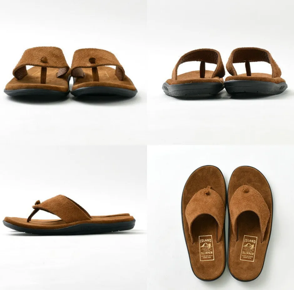 Sandals^ISLAND SLIPPER / Wide strap thong leather sandal