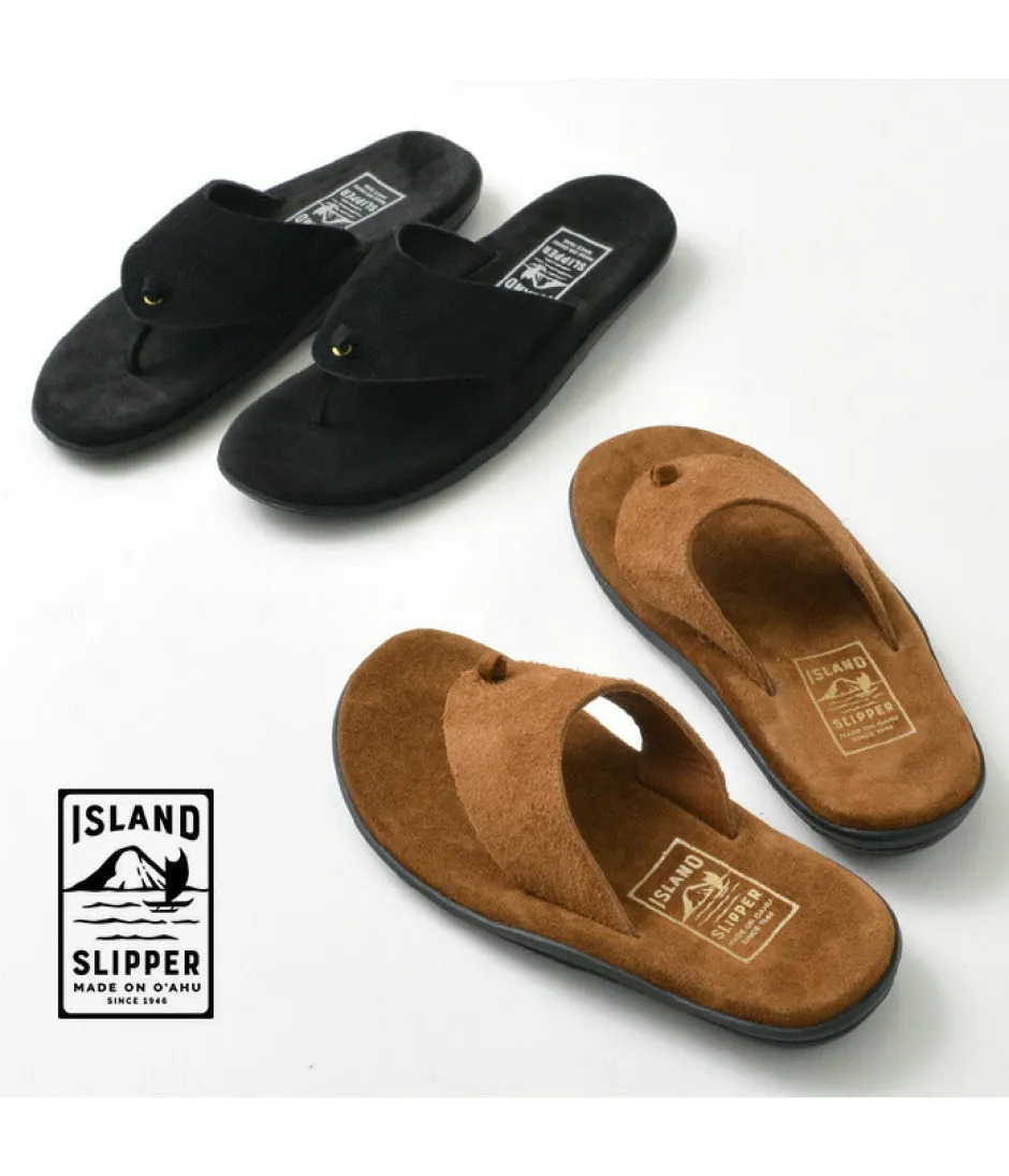 Sandals^ISLAND SLIPPER / Wide strap thong leather sandal