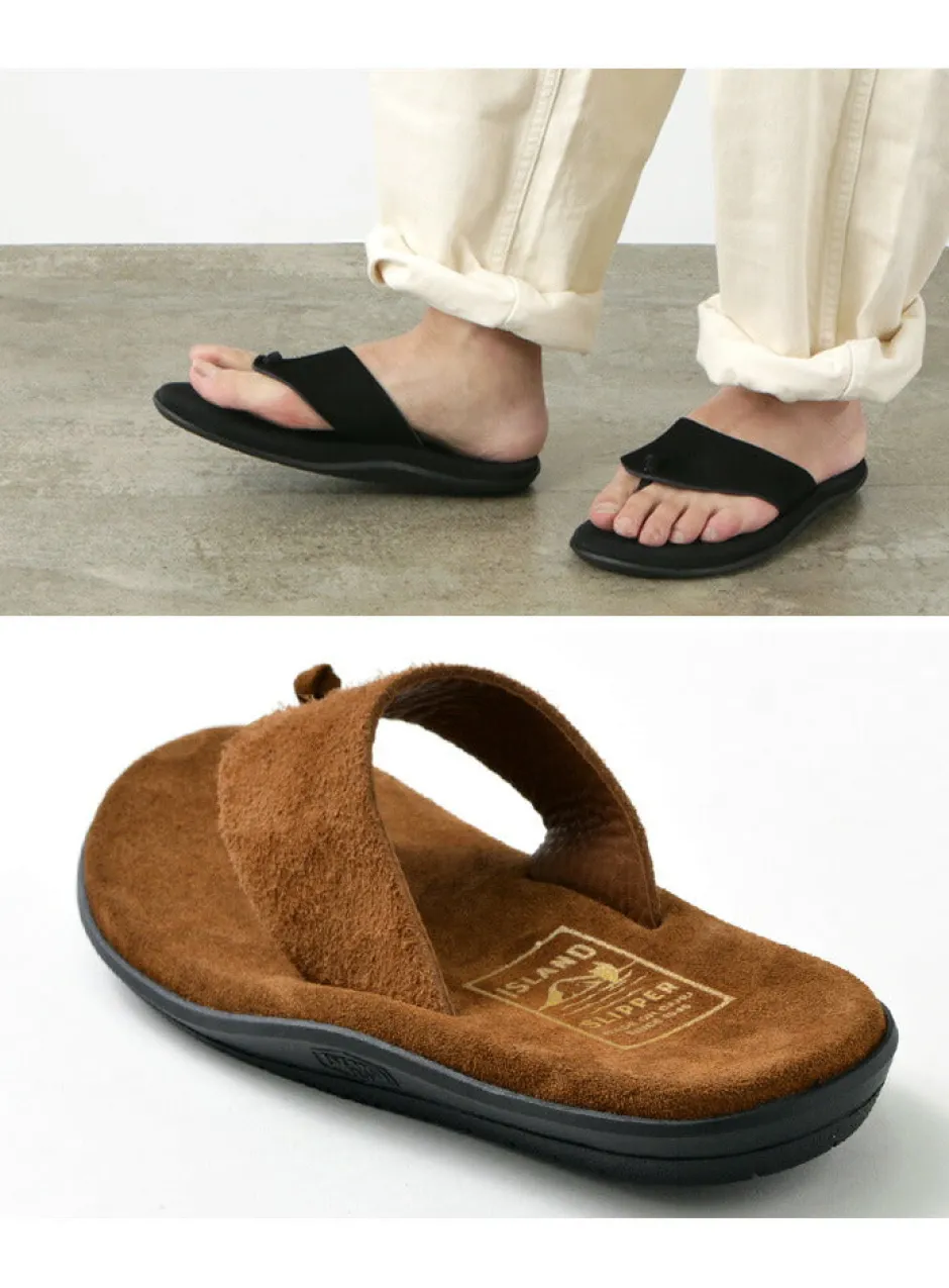 Sandals^ISLAND SLIPPER / Wide strap thong leather sandal