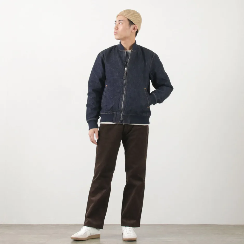 Jackets^JAPAN BLUE JEANS / 13.5oz Crunch Denim Bomber Jacket indigo