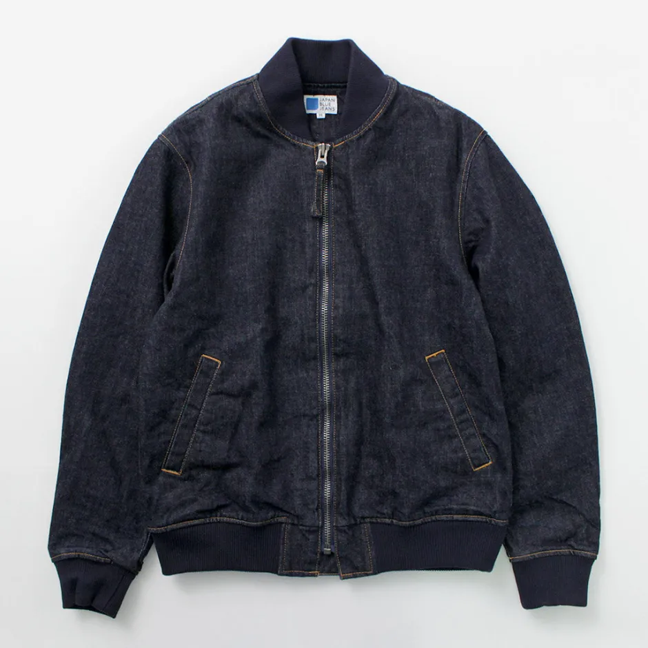 Jackets^JAPAN BLUE JEANS / 13.5oz Crunch Denim Bomber Jacket indigo