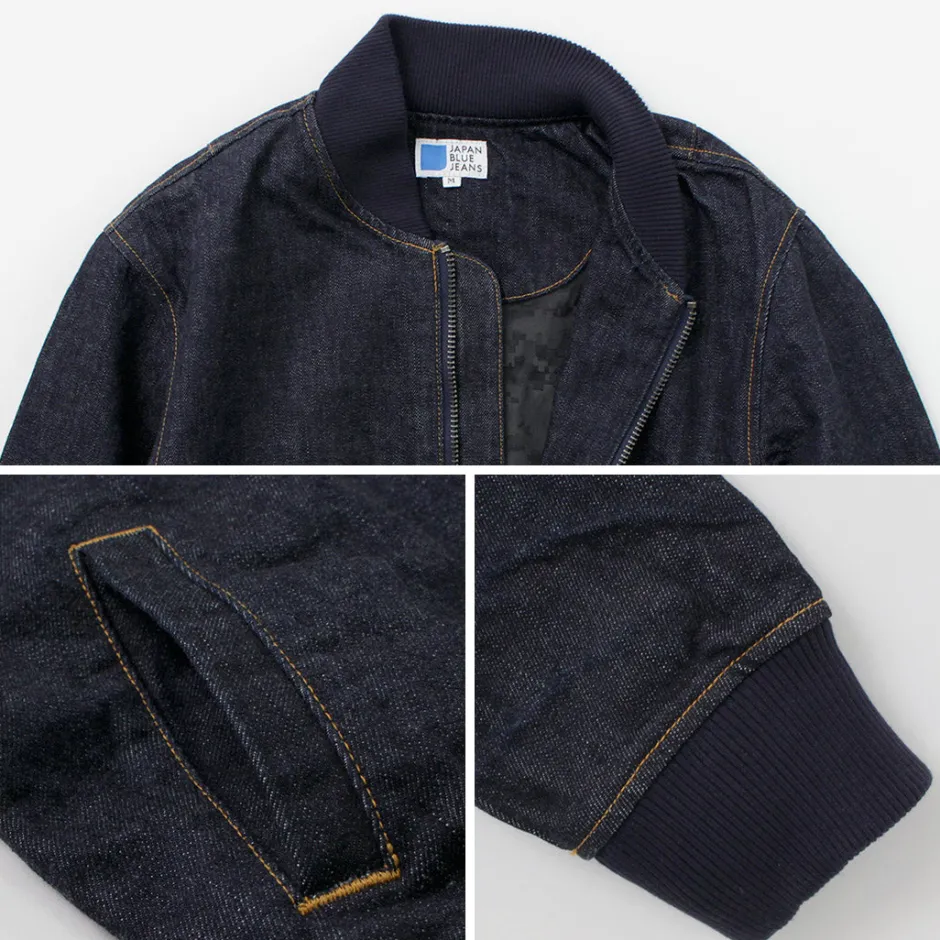 Jackets^JAPAN BLUE JEANS / 13.5oz Crunch Denim Bomber Jacket indigo