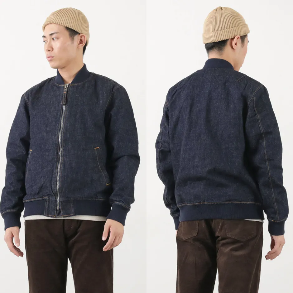 Jackets^JAPAN BLUE JEANS / 13.5oz Crunch Denim Bomber Jacket indigo
