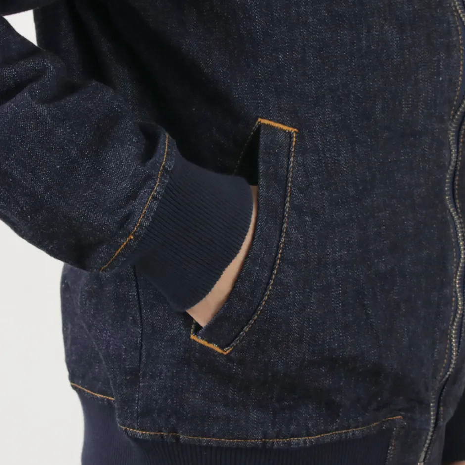 Jackets^JAPAN BLUE JEANS / 13.5oz Crunch Denim Bomber Jacket indigo
