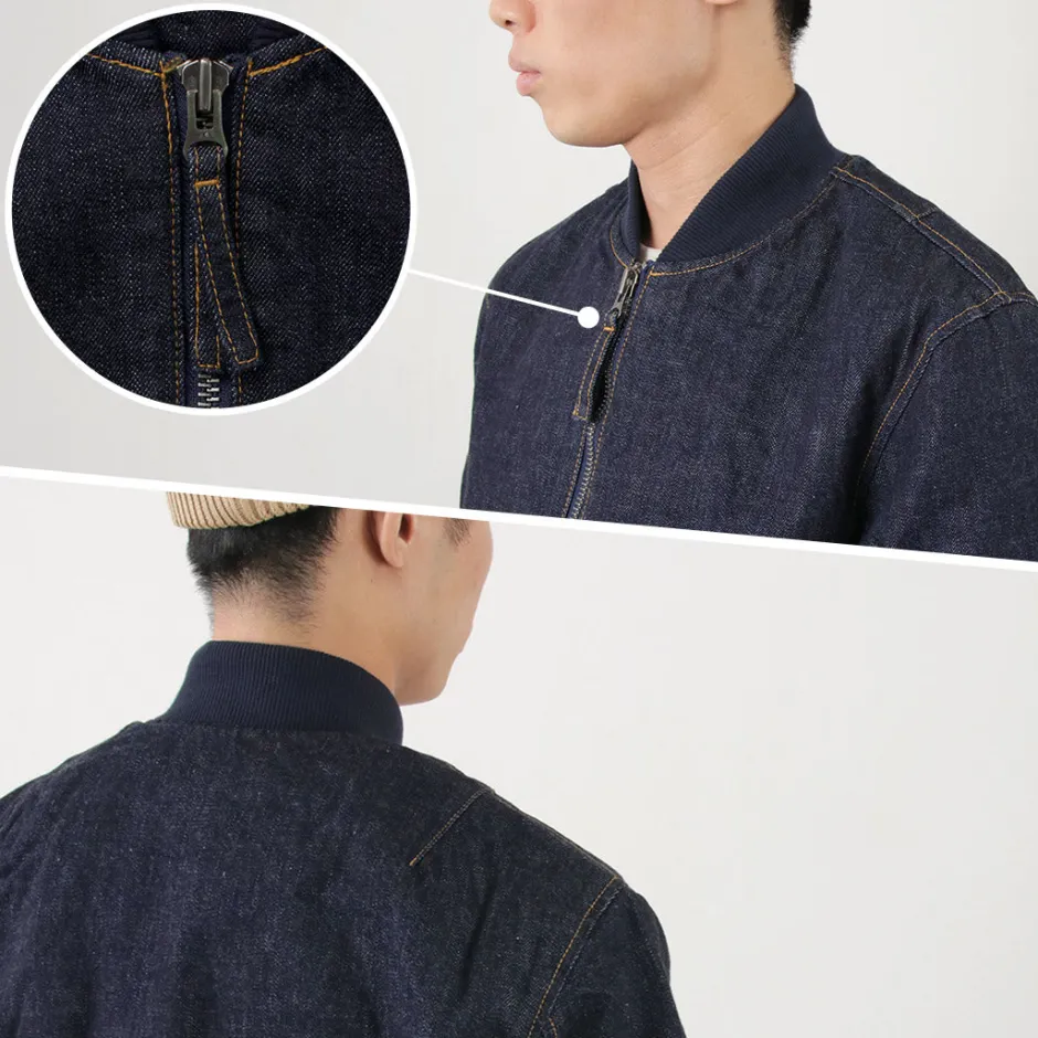 Jackets^JAPAN BLUE JEANS / 13.5oz Crunch Denim Bomber Jacket indigo