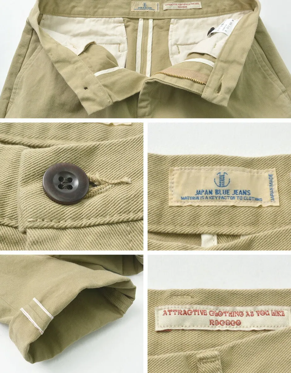 Work Pants & Chinos^JAPAN BLUE JEANS / RJB802012oz selvedge chino 1-tuck wide trousers beige