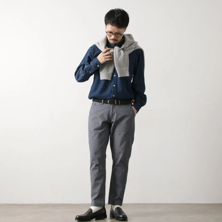 Work Pants & Chinos^JAPAN BLUE JEANS / Wide Tapered Hickory Pants navy