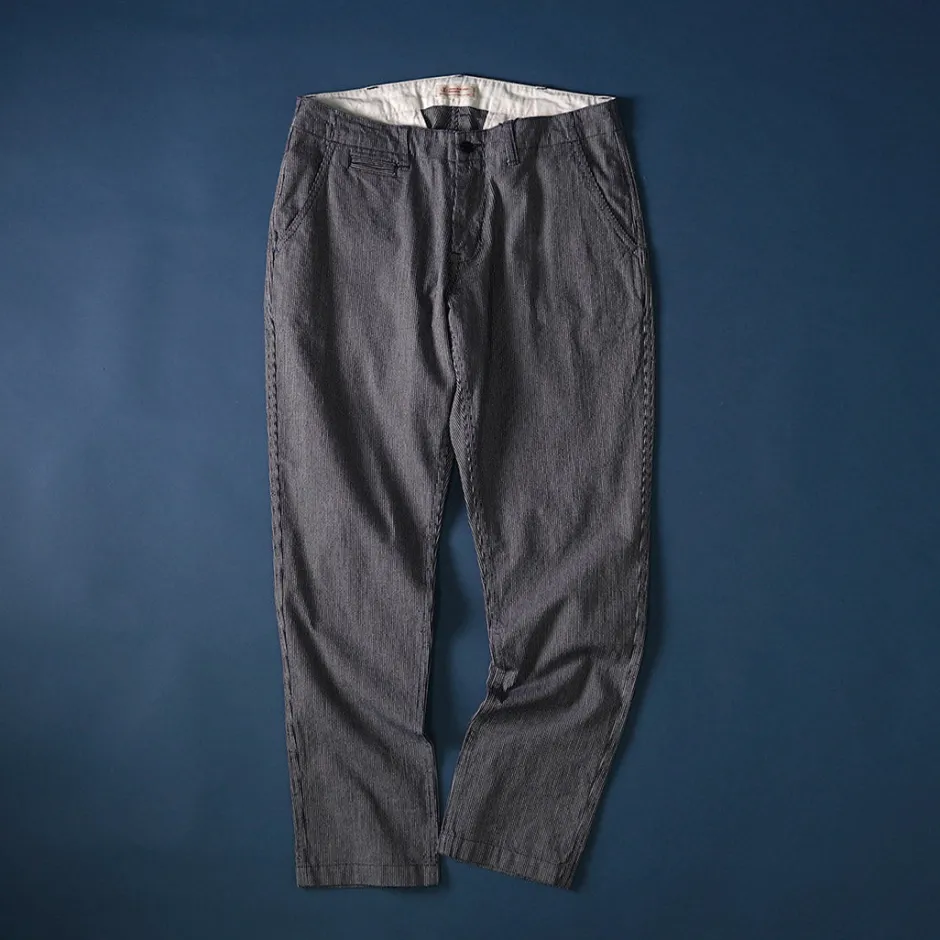 Work Pants & Chinos^JAPAN BLUE JEANS / Wide Tapered Hickory Pants navy