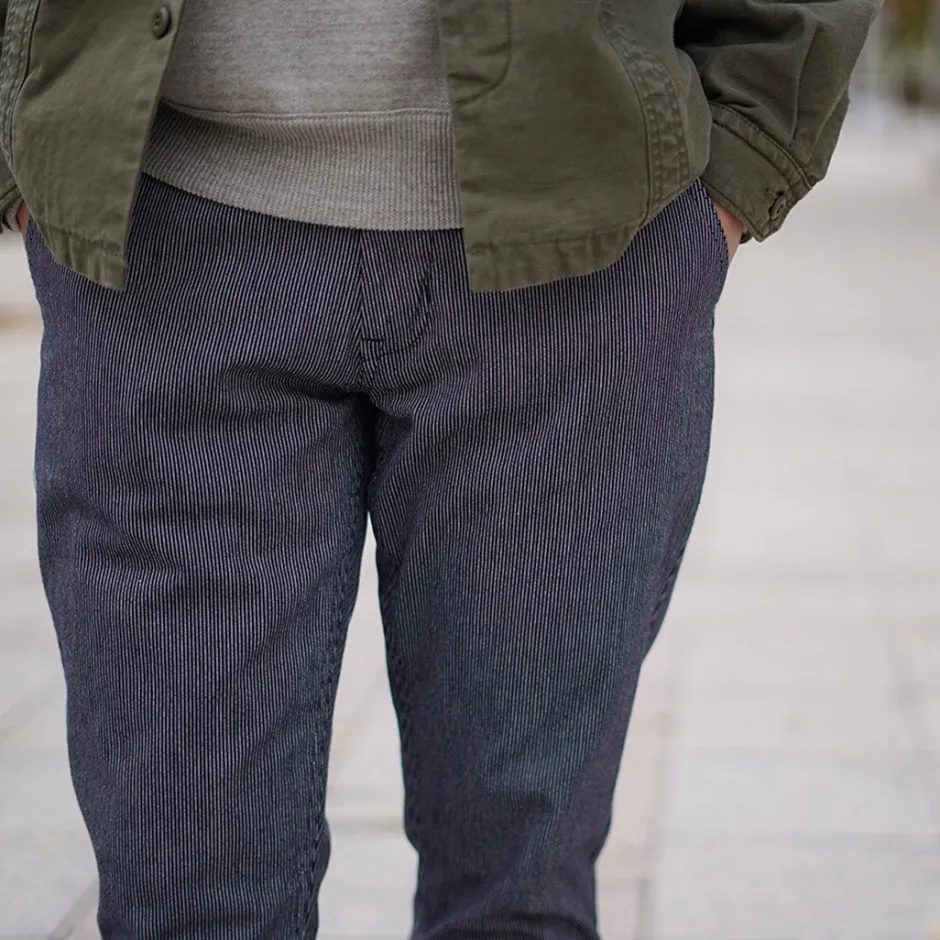 Work Pants & Chinos^JAPAN BLUE JEANS / Wide Tapered Hickory Pants navy