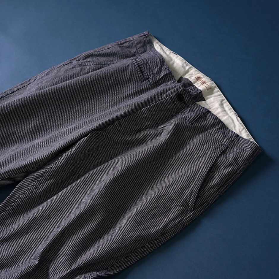 Work Pants & Chinos^JAPAN BLUE JEANS / Wide Tapered Hickory Pants navy