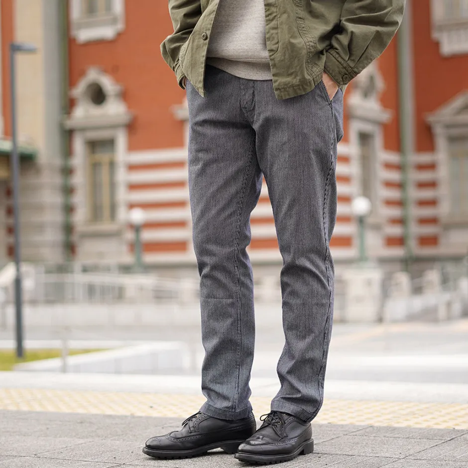 Work Pants & Chinos^JAPAN BLUE JEANS / Wide Tapered Hickory Pants navy