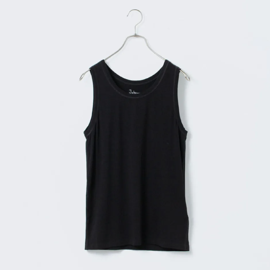 T-Shirts^JOHA / Organic bamboo stretch undershirt tank top black
