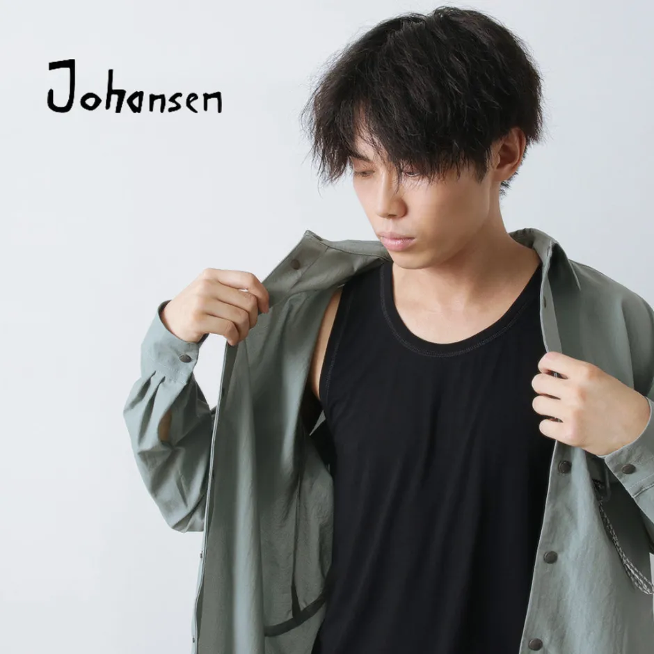 T-Shirts^JOHA / Organic bamboo stretch undershirt tank top black