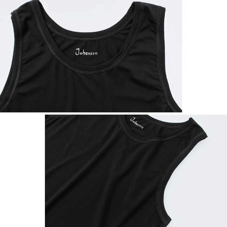 T-Shirts^JOHA / Organic bamboo stretch undershirt tank top black