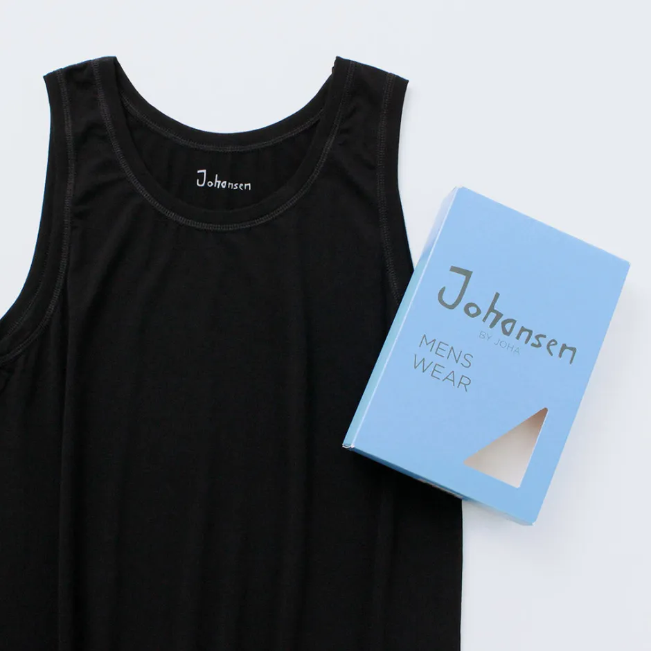 T-Shirts^JOHA / Organic bamboo stretch undershirt tank top black
