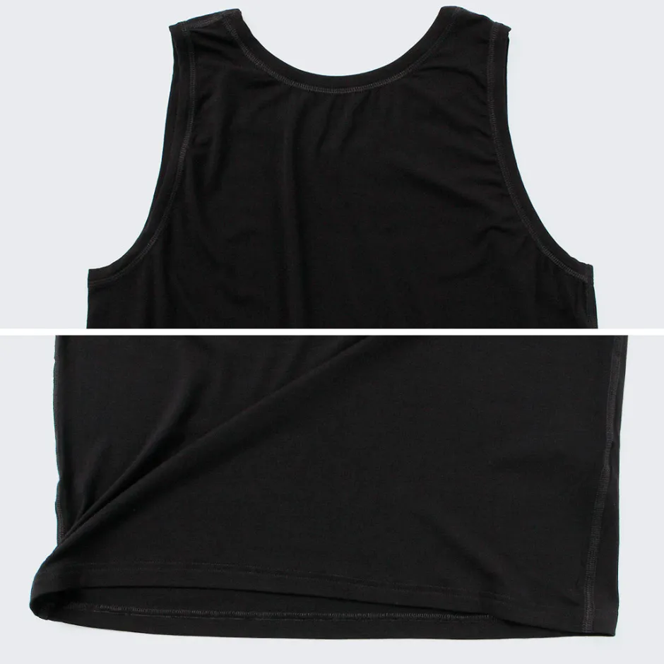 T-Shirts^JOHA / Organic bamboo stretch undershirt tank top black
