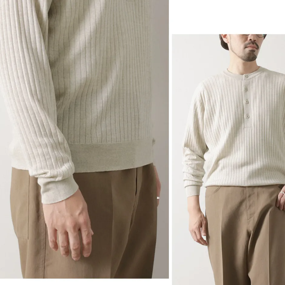 Knits^JOHN SMEDLEY / A4713 30G Henry Neck Ribbed Sweater