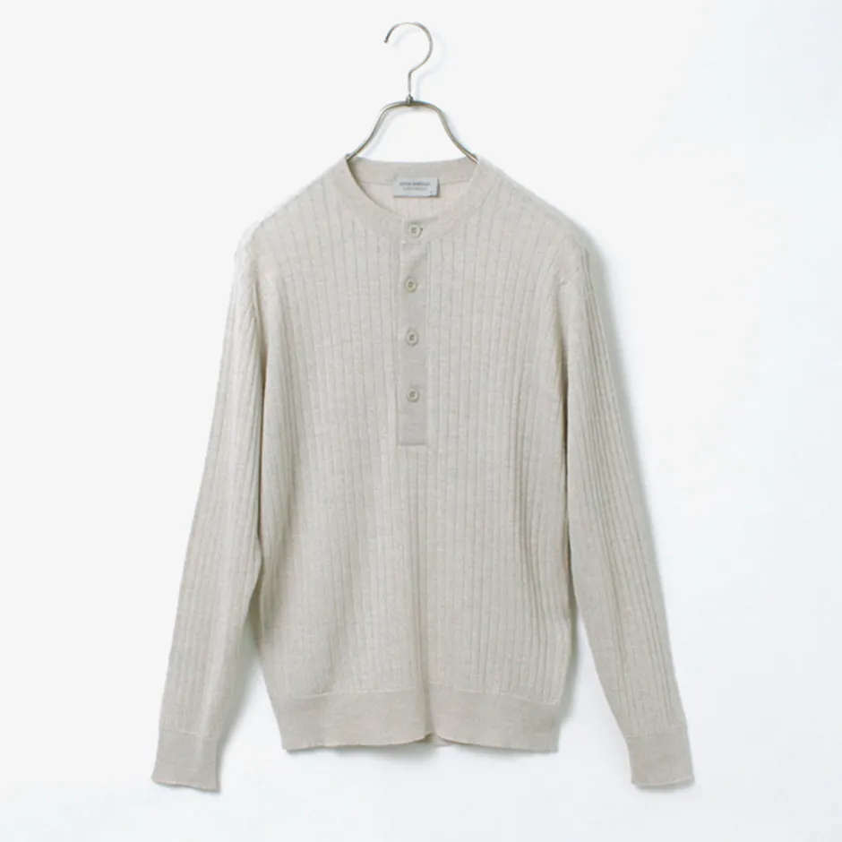 Knits^JOHN SMEDLEY / A4713 30G Henry Neck Ribbed Sweater