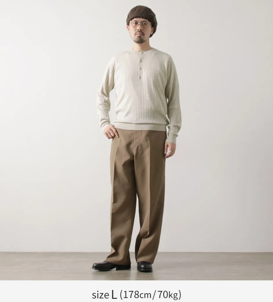 Knits^JOHN SMEDLEY / A4713 30G Henry Neck Ribbed Sweater