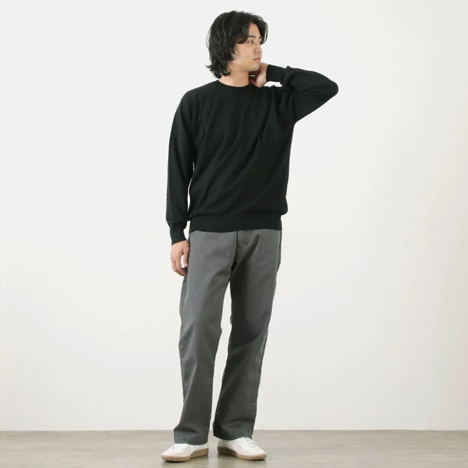 Knits^JOHN SMEDLEY / Merino Wool 24 Gauge Crew Neck Knit