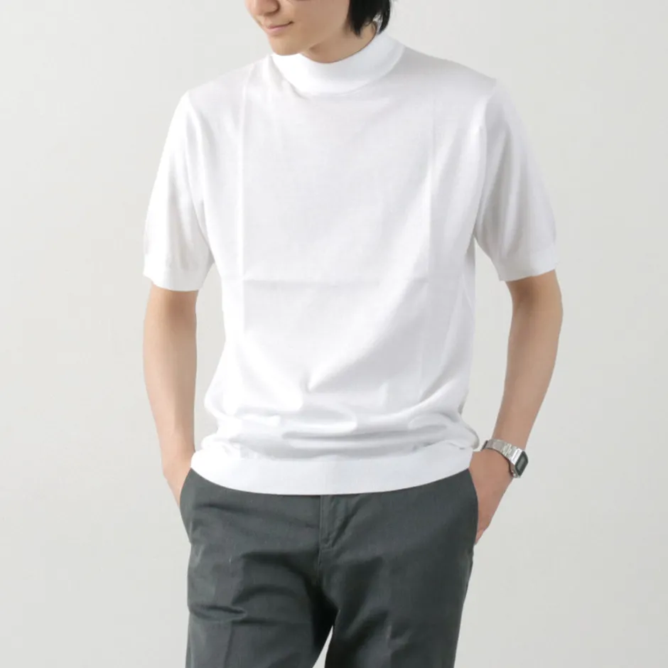T-Shirts^JOHN SMEDLEY / Sea Island Cotton 30 Gauge Mock Neck Knit
