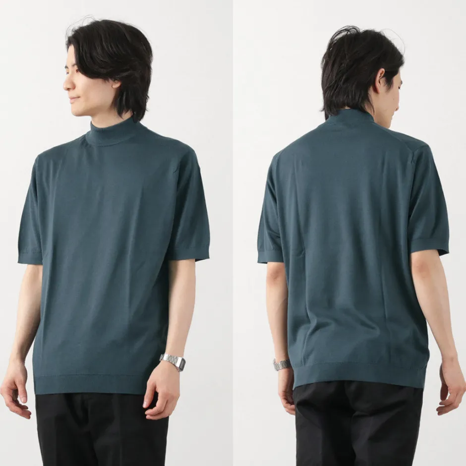 T-Shirts^JOHN SMEDLEY / Sea Island Cotton 30 Gauge Mock Neck Knit