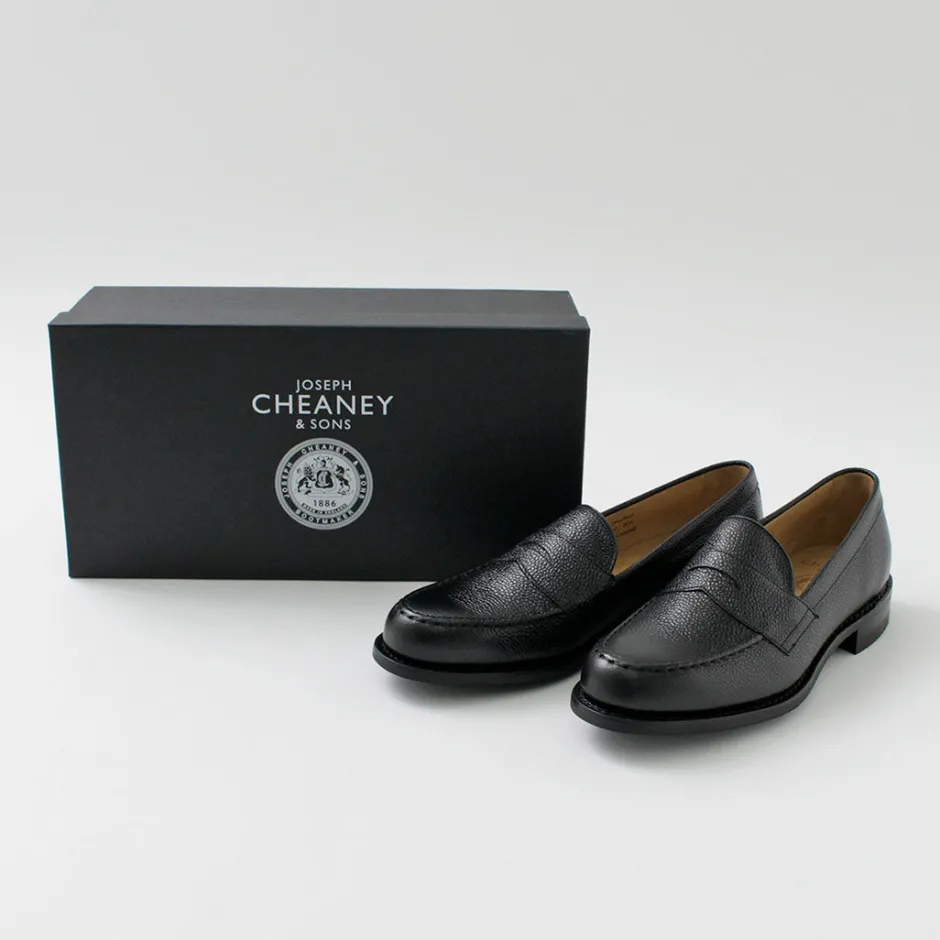 Leather Shoes & Boots^JOSEPH CHEANEY / Howard R Coin Loafer Grained Calf black
