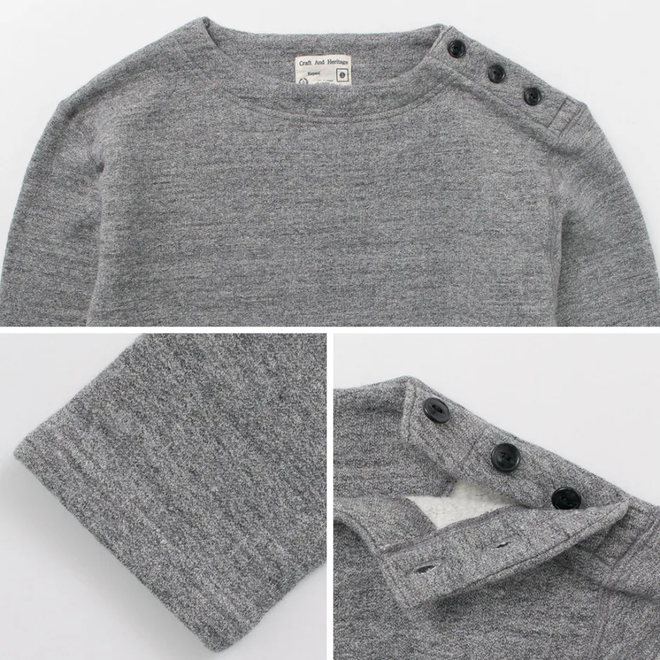 Sweatshirts^KEPANI / Raffy brushed lining Boat Neck Sweatshirt Basque Shirt