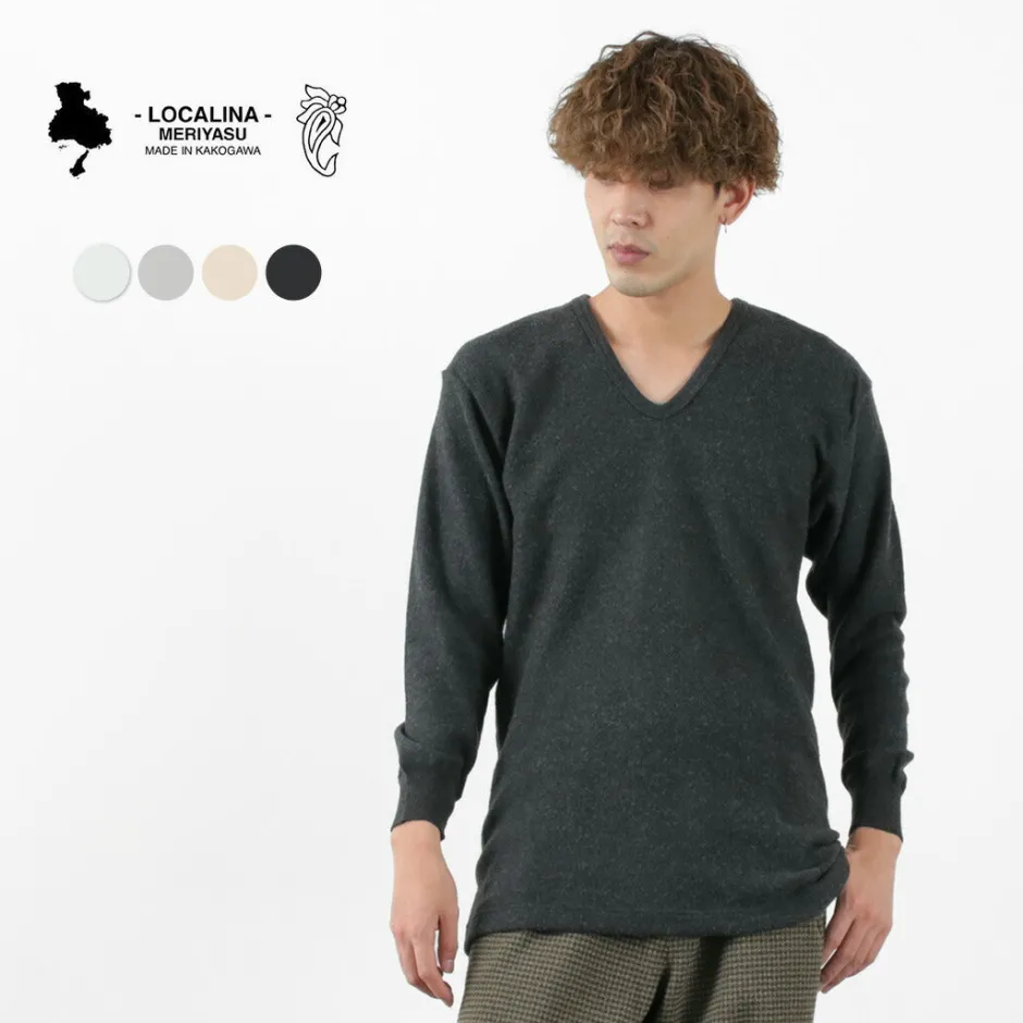 T-Shirts^LOCALINA MERIYASU / U-Neck Cashmere Blend Long Sleeve Inner